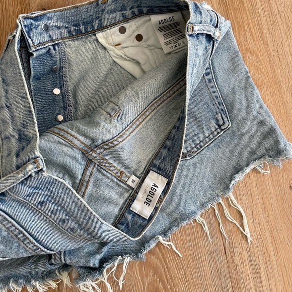 Agolde Parker Denim Jean Short Womens Size 30 Cut Off Button Fly Cotton - Picture 3 of 5